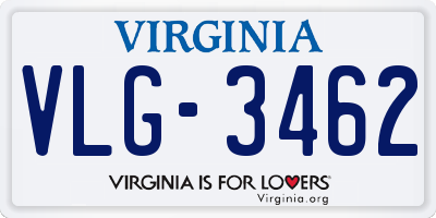 VA license plate VLG3462