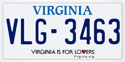 VA license plate VLG3463
