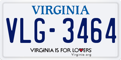 VA license plate VLG3464