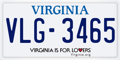 VA license plate VLG3465