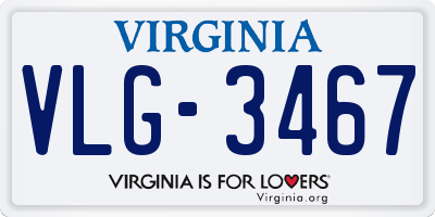 VA license plate VLG3467