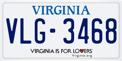 VA license plate VLG3468