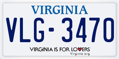 VA license plate VLG3470