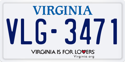 VA license plate VLG3471
