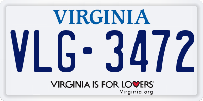 VA license plate VLG3472