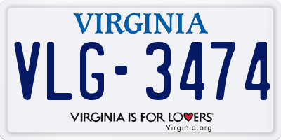 VA license plate VLG3474