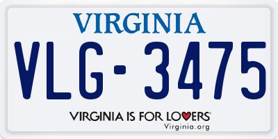 VA license plate VLG3475