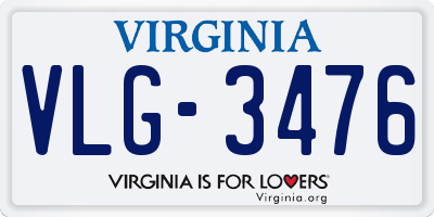 VA license plate VLG3476