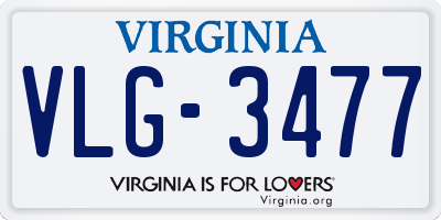 VA license plate VLG3477
