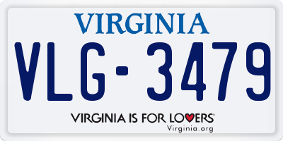 VA license plate VLG3479