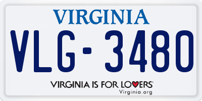 VA license plate VLG3480