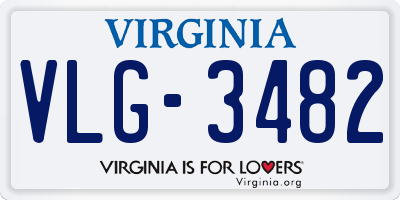 VA license plate VLG3482