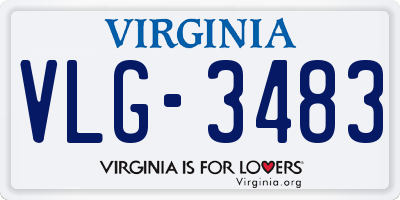VA license plate VLG3483