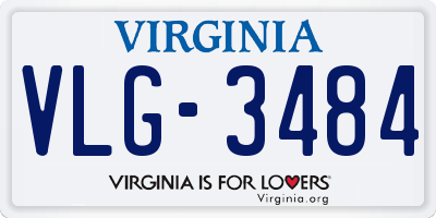 VA license plate VLG3484