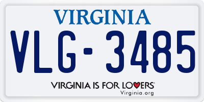 VA license plate VLG3485