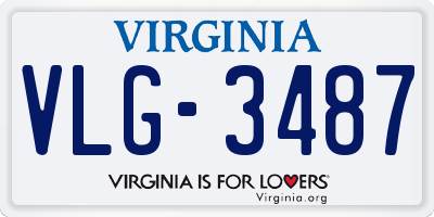 VA license plate VLG3487