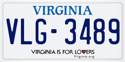 VA license plate VLG3489