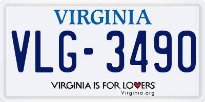 VA license plate VLG3490
