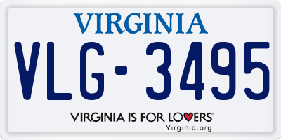 VA license plate VLG3495