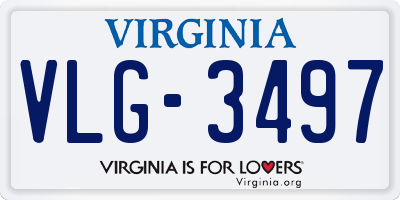 VA license plate VLG3497
