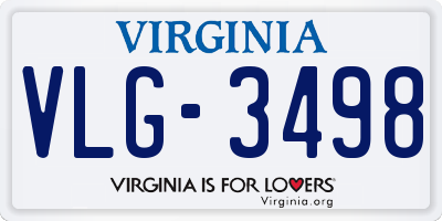 VA license plate VLG3498