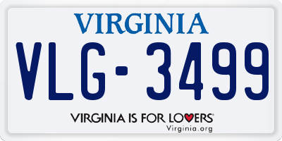 VA license plate VLG3499