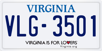VA license plate VLG3501