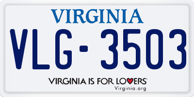 VA license plate VLG3503