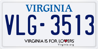 VA license plate VLG3513