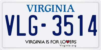 VA license plate VLG3514