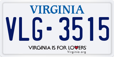 VA license plate VLG3515