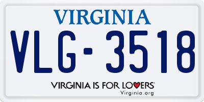 VA license plate VLG3518