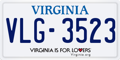 VA license plate VLG3523