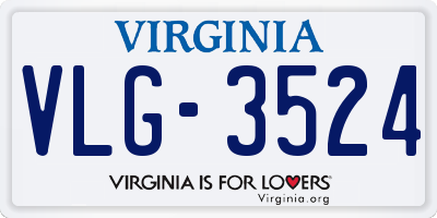 VA license plate VLG3524