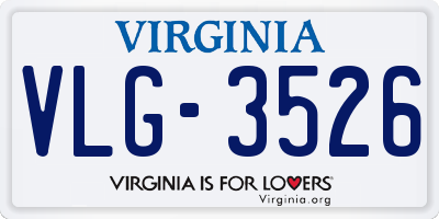 VA license plate VLG3526
