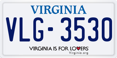 VA license plate VLG3530