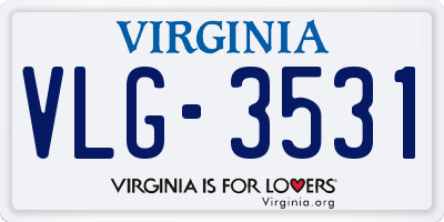 VA license plate VLG3531