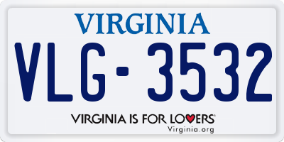 VA license plate VLG3532