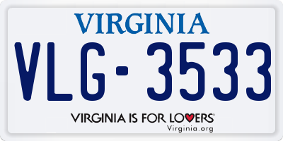 VA license plate VLG3533