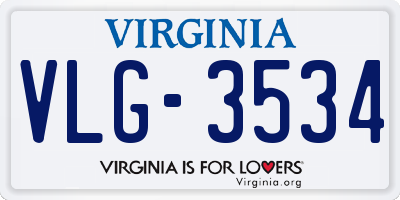 VA license plate VLG3534