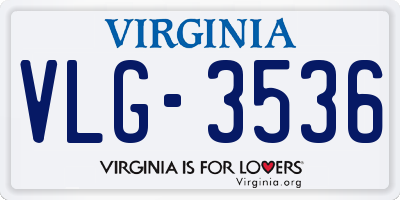 VA license plate VLG3536