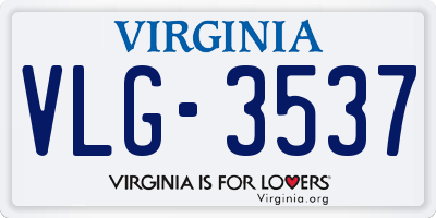 VA license plate VLG3537