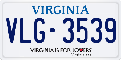 VA license plate VLG3539