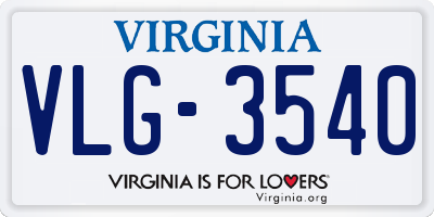 VA license plate VLG3540