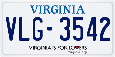 VA license plate VLG3542