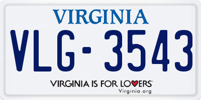 VA license plate VLG3543