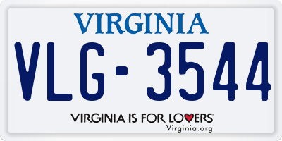 VA license plate VLG3544