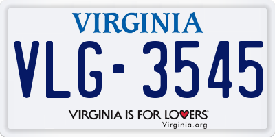 VA license plate VLG3545