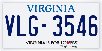 VA license plate VLG3546