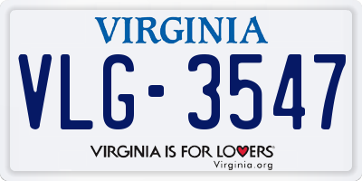 VA license plate VLG3547